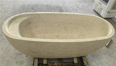 Cada de baie din piatră de calcar Bej Clar de Lună